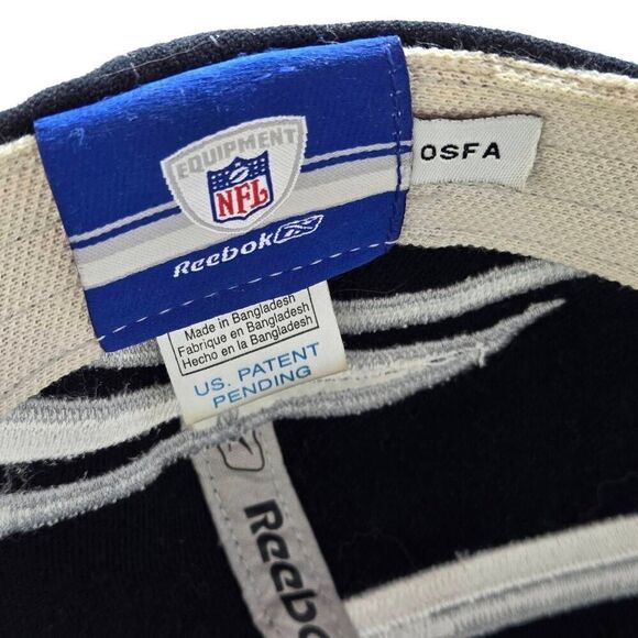 VINTAGE OAKLAND RAIDERS NFL FOOTBALL REEBOK SWIRL ONE SIZE STRETCH HAT CAP - Picture 6 of 6